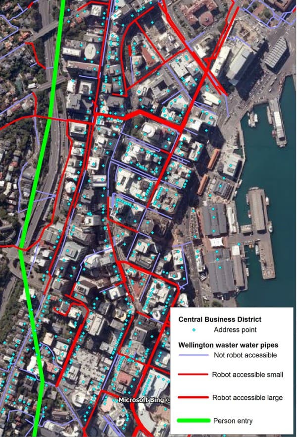 Wellington CBD prospective hydro-trenching routes